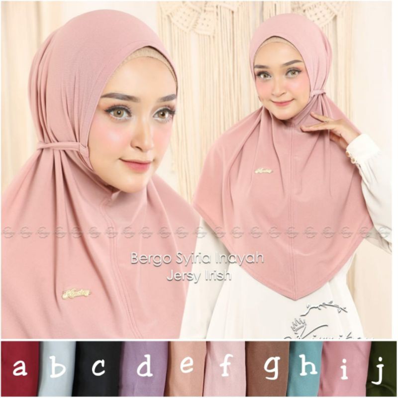 Khimar Bergo Pet Tali Bahan Jersey Kimkey
