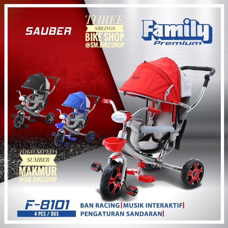 STROLLER SEPEDA RODA TIGA FAMILY PREMIUM SAUBER