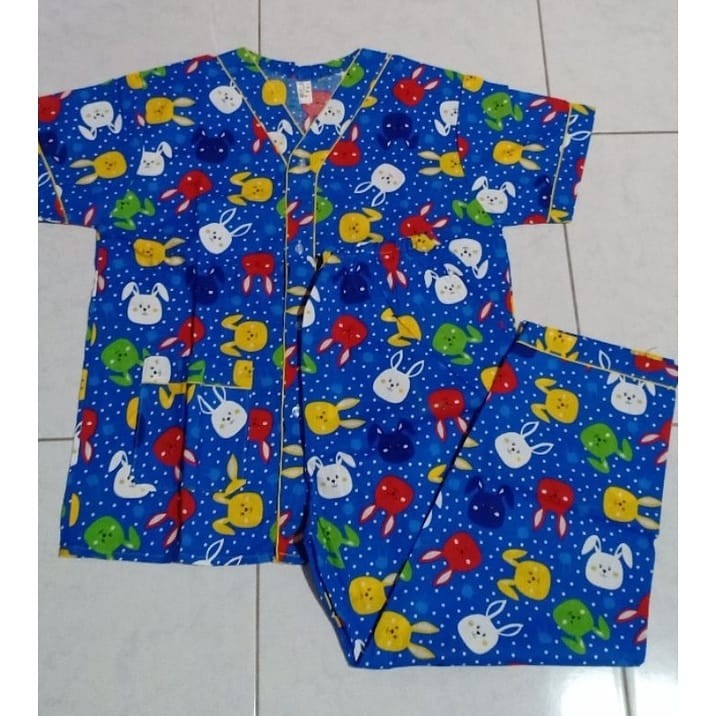 Baju Tidur Batik Wanita Bagan Motif Kelinci