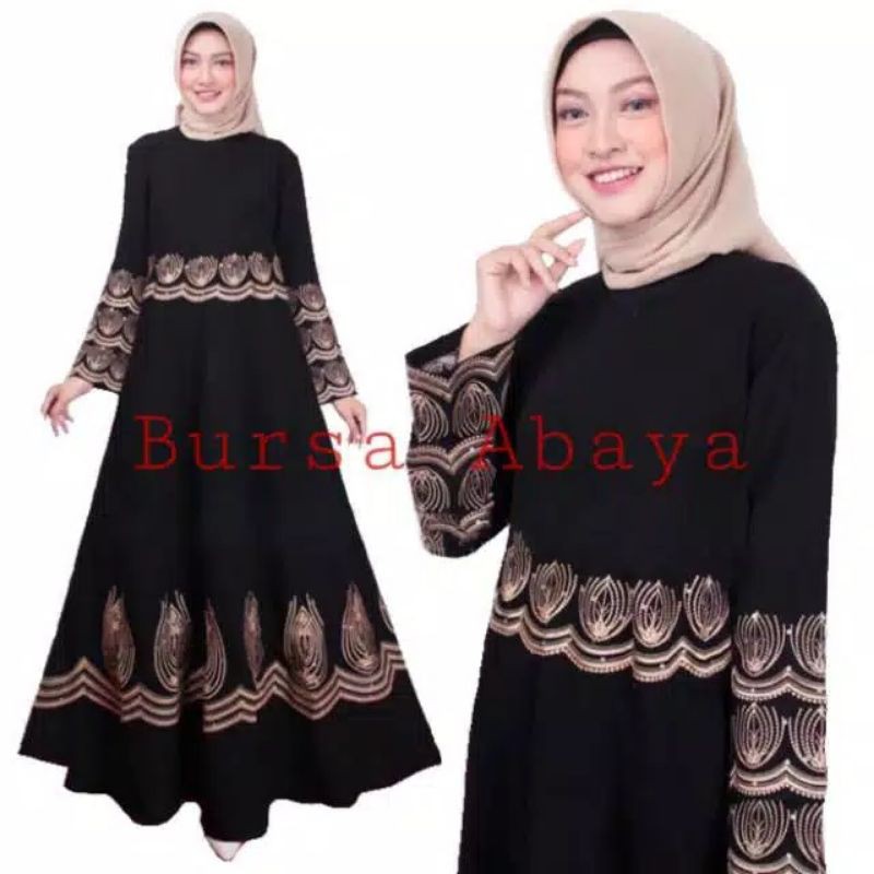 abaya hitam bordir Bursa