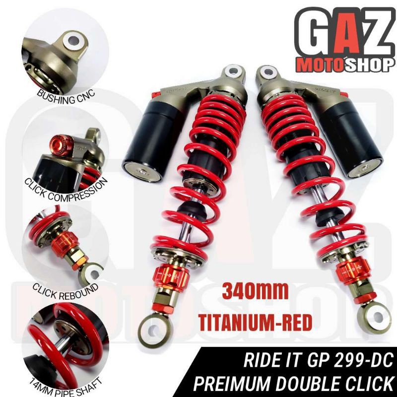 Shockbreaker Tabung Ride IT GP 299 NEW DOUBLE CLICK Series Skok 280mm 320mm 340mm NMAX FizR CB GL