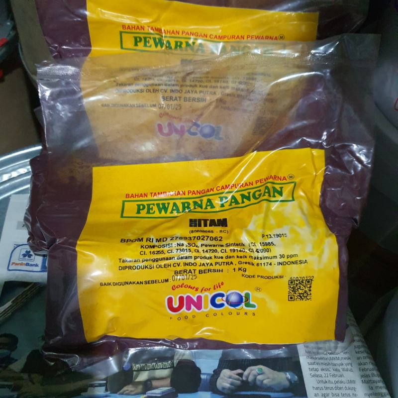 Pewarna Hitam Bubuk 1 Kg Unicol Pewarna Makanan Pangan