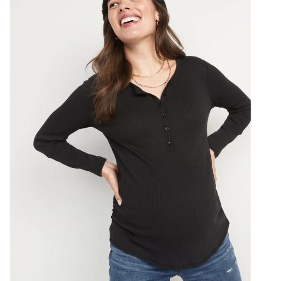 ✦ Old Navy Long-Sleeve Rib-Knit Henley T-Shirt ✿