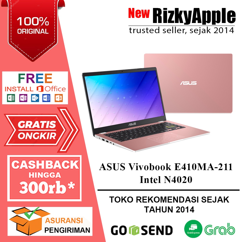 ASUS Vivobook E410MA-211.TBRP Intel N4020 4 GB RAM 64 GB EMMC Intel® UHD Graphics 600 14" HD Display