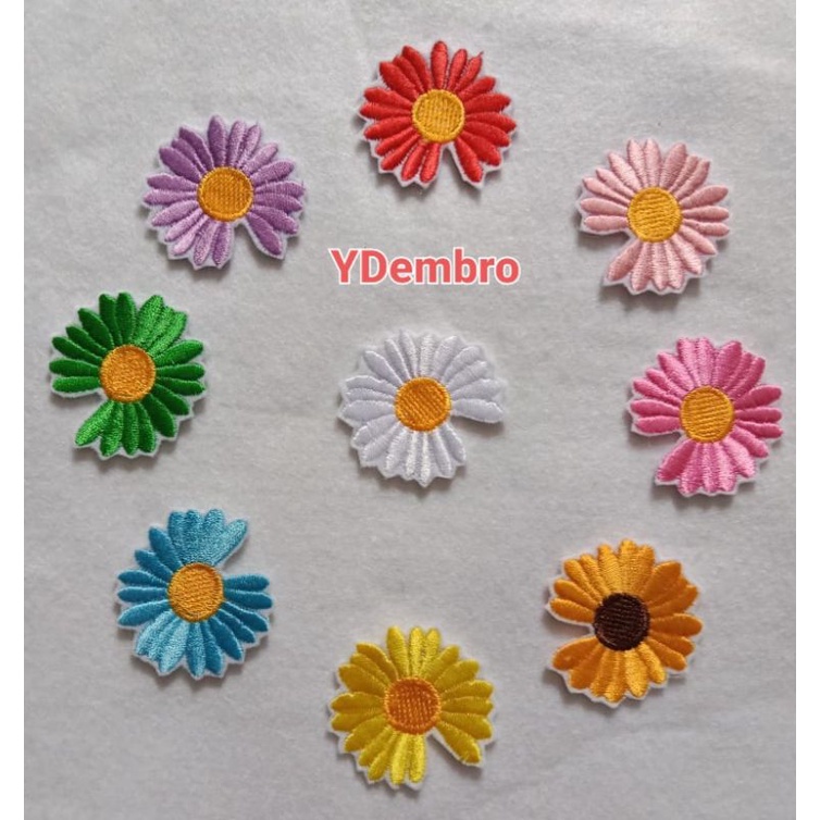 Patch Bordir Bunga Daisy