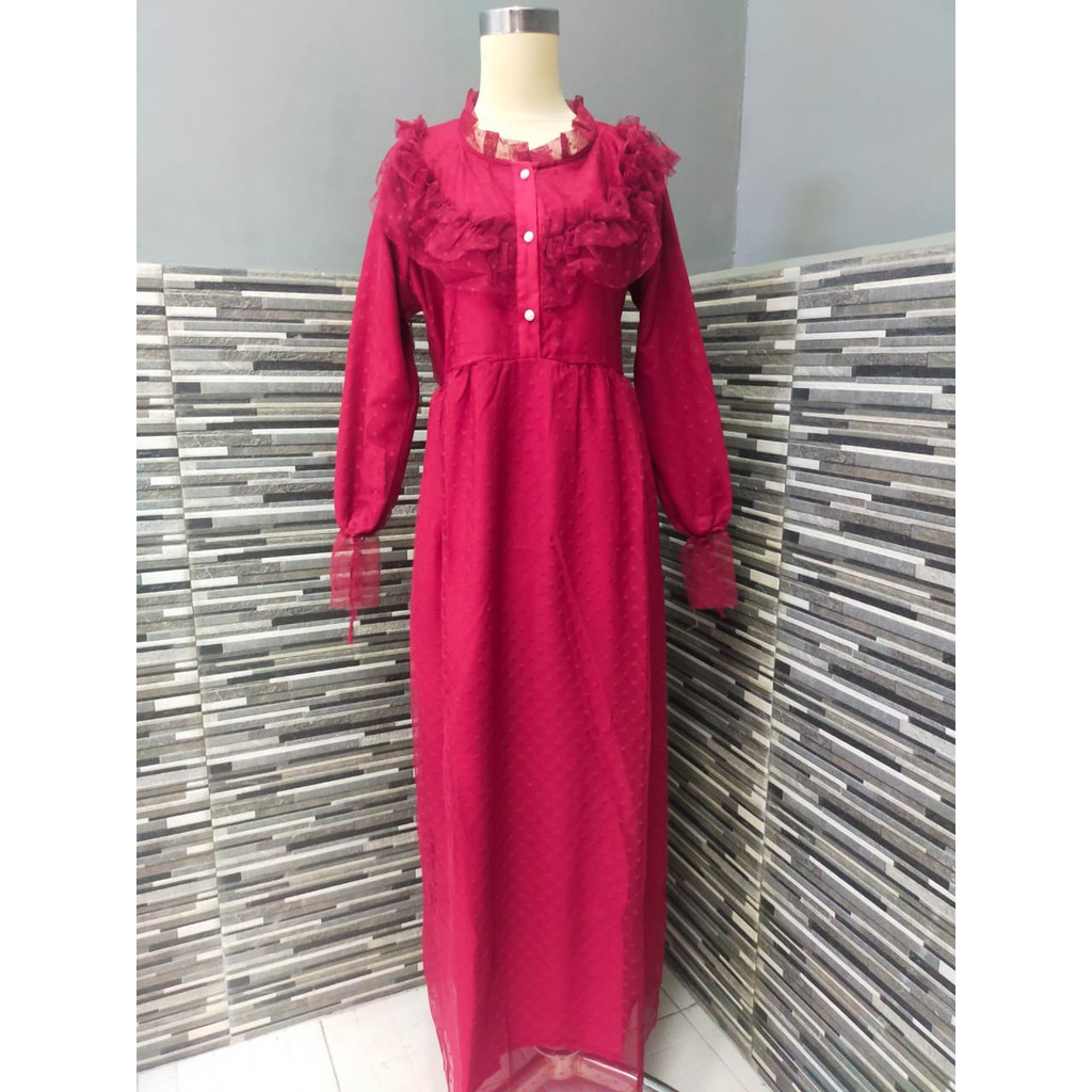 GAMIS PESTA REALPICT TERBARU GAMIS PESTA MEWAH ELEGAN GAMIS PESTA JUMBO