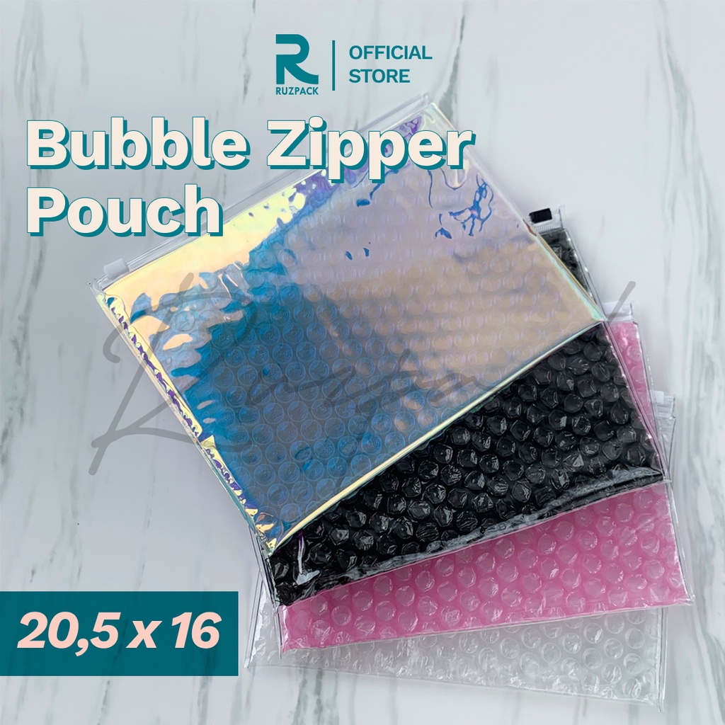 [20.5 x 16 CM] Zipper Bag Bubble Tas Makeup Pouch Travel Ziplock
