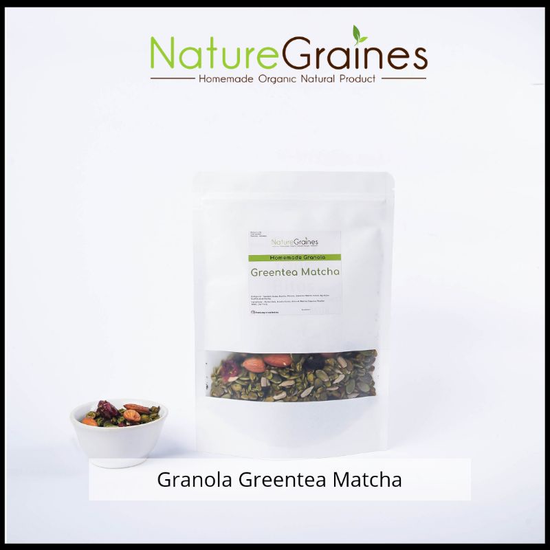 

Granola Greentea Matcha 100 gr 200 gr Rolled Oat, Almond, Kismis, Cranberry