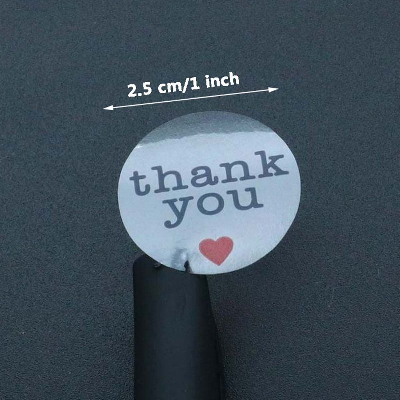 Mary☆ 500Pcs/Roll Thank You Transparent Stickers Tags Gift Packaging Seal Labels Decor