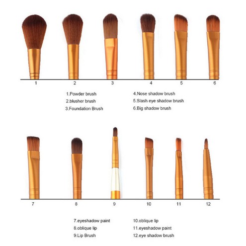 Make up Brushes Set 12pcs/kuas rias MB12