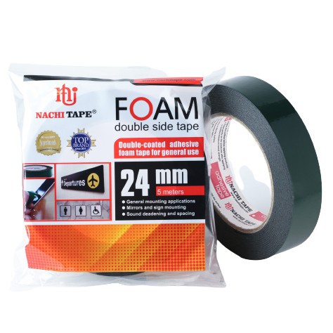 Double tape foam lebar (2,4cm) 24mmx5M isolasi bolak balik spon perekat lampu led strip lengket