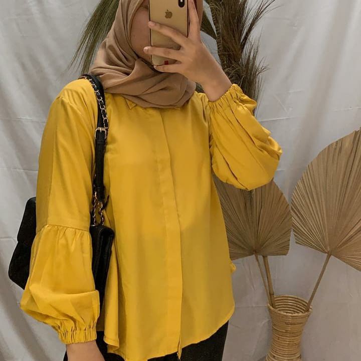 Kemeja Wanita / Amara Shirt Baju Formal Wanit Bahan Rayon Adem All Size Fit To L-1