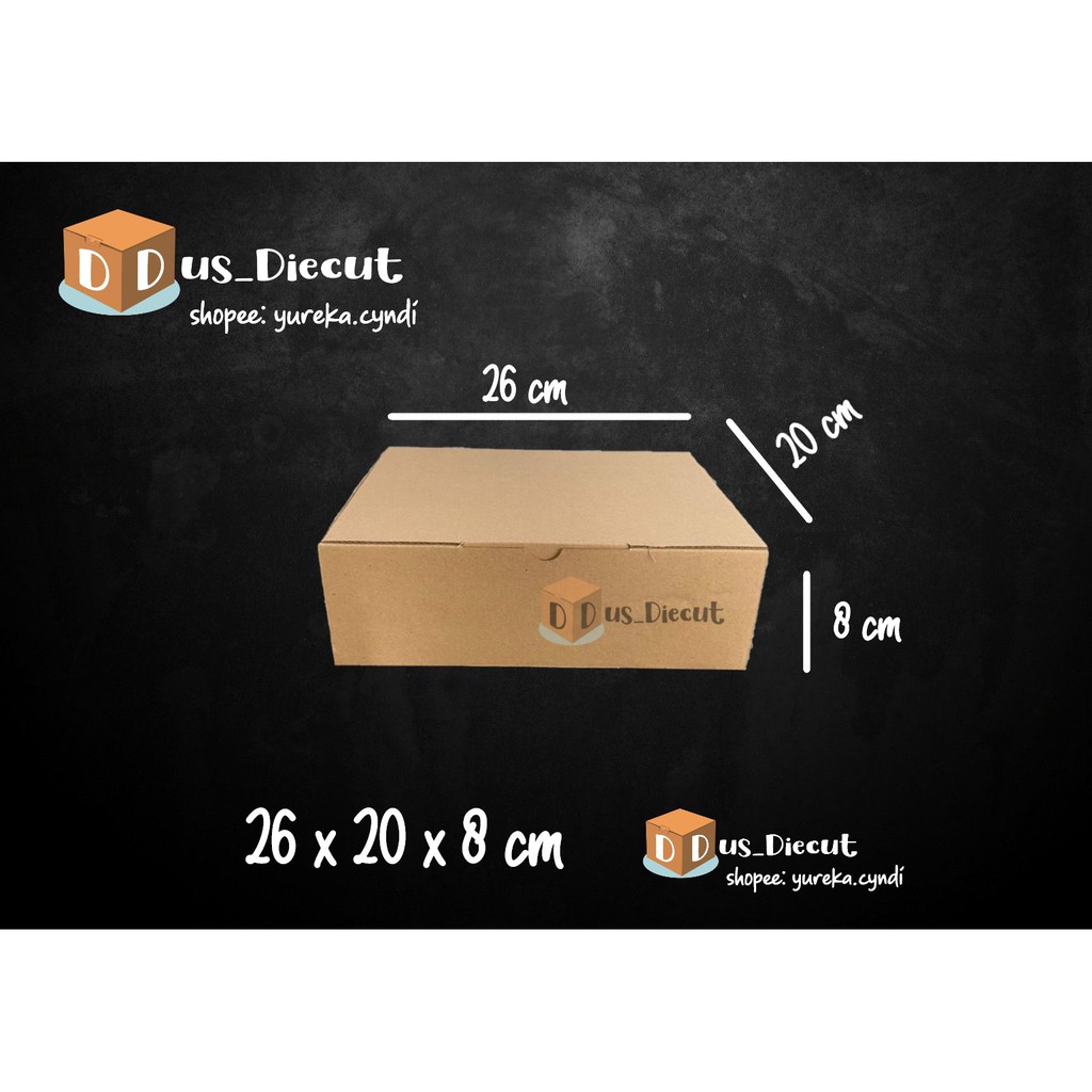 

Kardus die cut uk. 26x20x8 cm (model box pizza)
