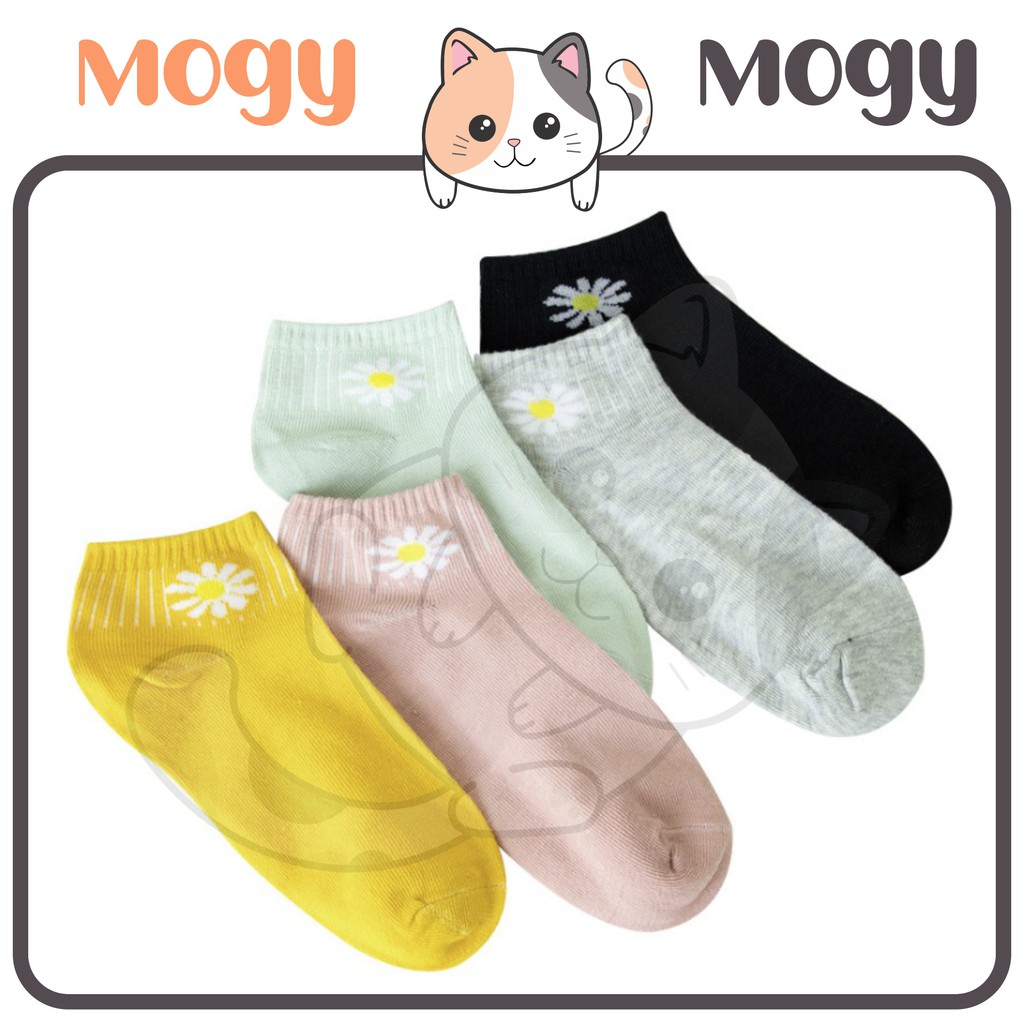 MOGYMOGY D080 Kaos Kaki Motif Bunga Wanita KaosKaki Pendek Korea Short Socks