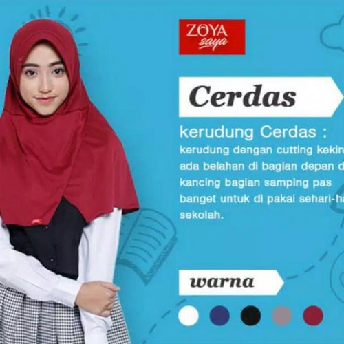 Zoya Cerdas Mini | Bergo sekolah instan