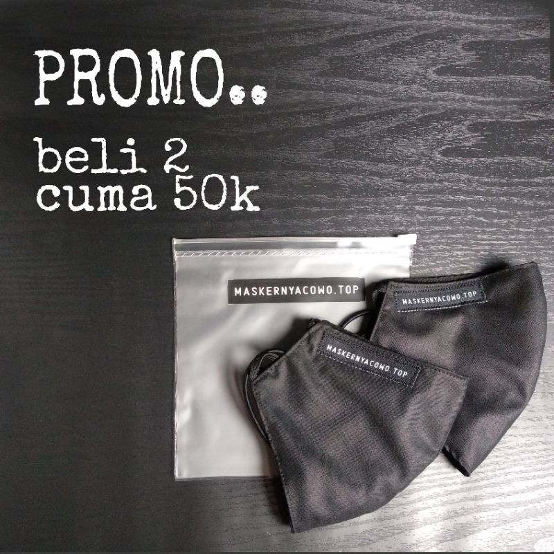 masker cowok laki laki dewasa keren premium kain polos hitam maskernyacowo top