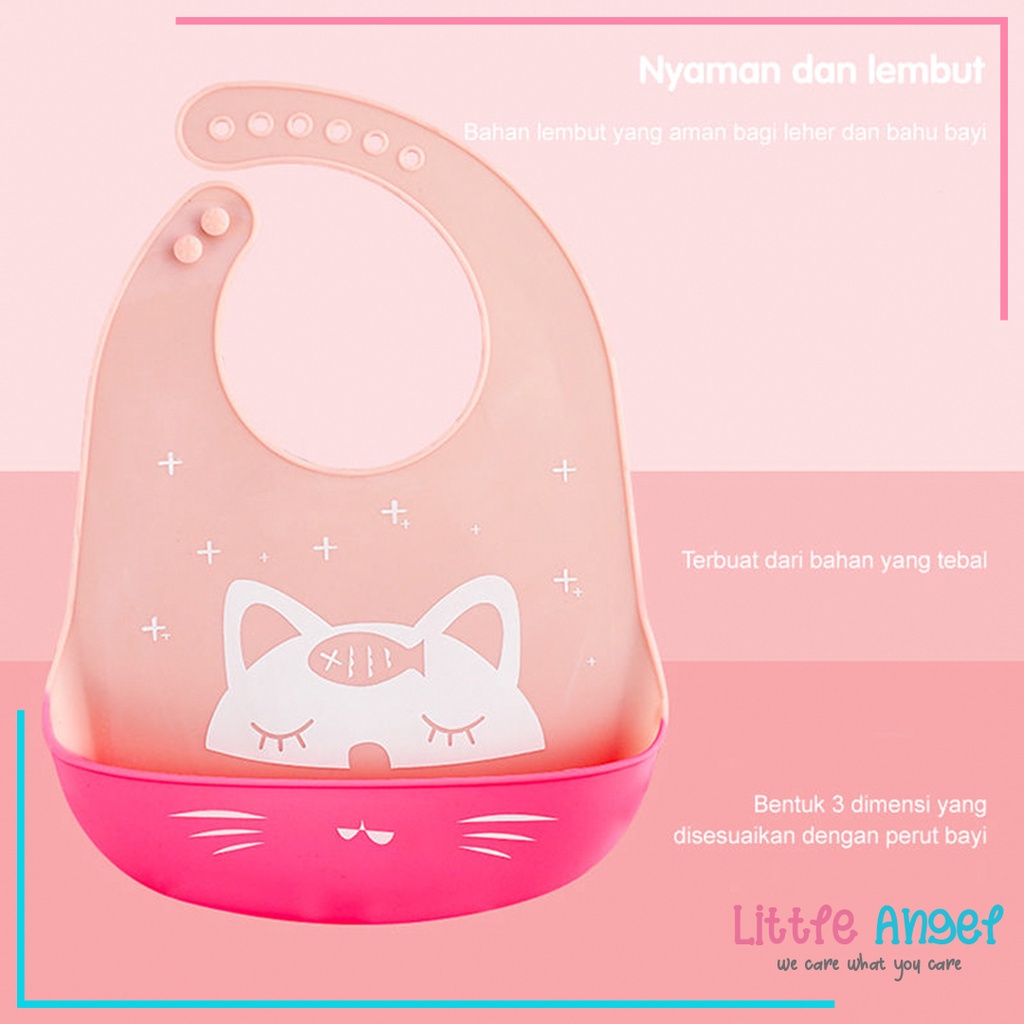 BABY BIB Celemek Makan Bayi Slaber Silikon Anak Bibs Karet Baby Burb Apron Silicon Anti Air