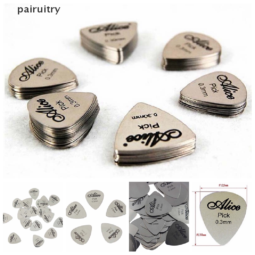 Prt Pick Gitar Bass Ukulele Bahan Metal Tipis 0.3mm Untuk Pemula  Pick Gitar Bass Ukulele Profesional Tipis 0.3mm Bahan Logam Tahan Lama Warna Perak