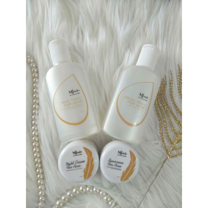 paket whitening series for acne MJskin - three T oil - kulit sehat - krim jerawat - krim bpom - krim