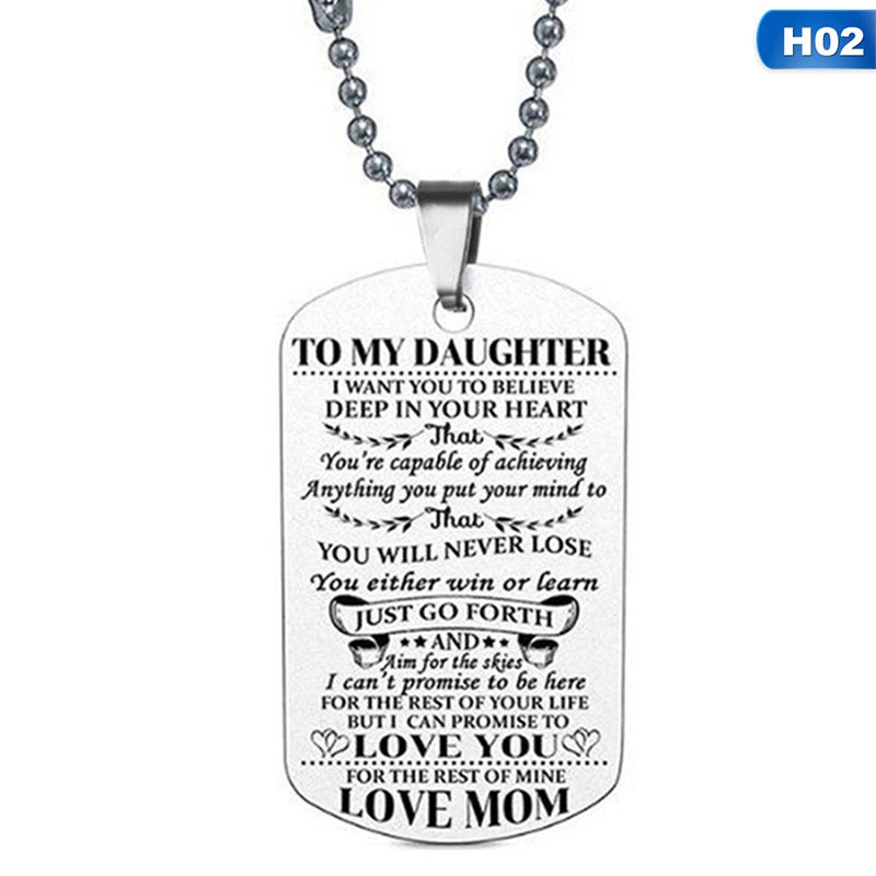 To My Son Daughter I Want You To Believe Love Dad Mom Dog Tag Necklace