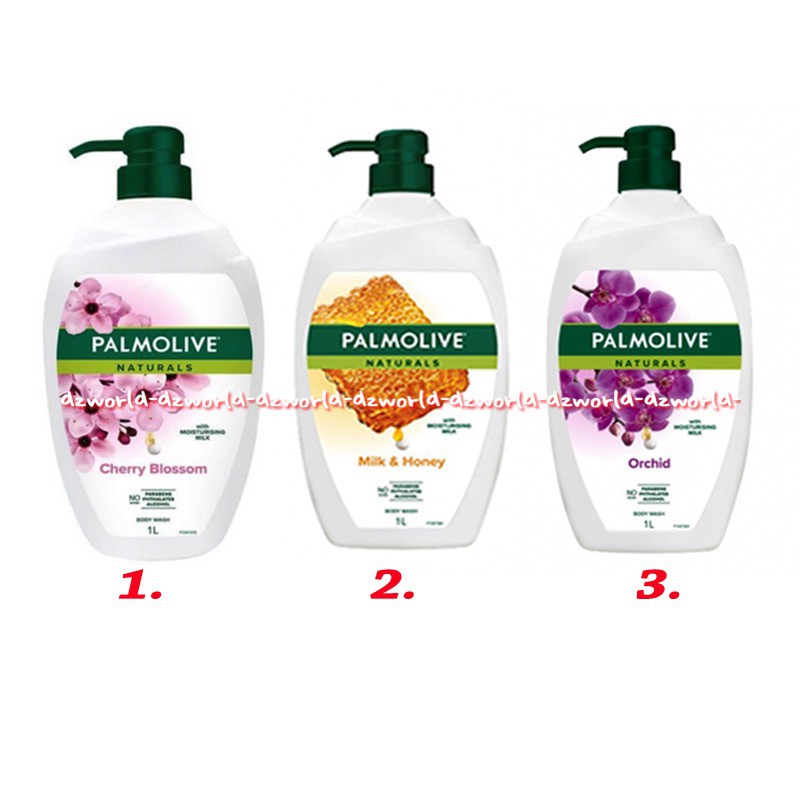Palmolive Naturals Cherry Blossom Milk Honey Orchid 1L Shower Milk Sabun Mandi