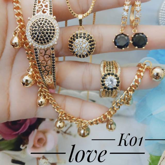 Xuping set perhiasan lapis emas 24k terlaris 1223