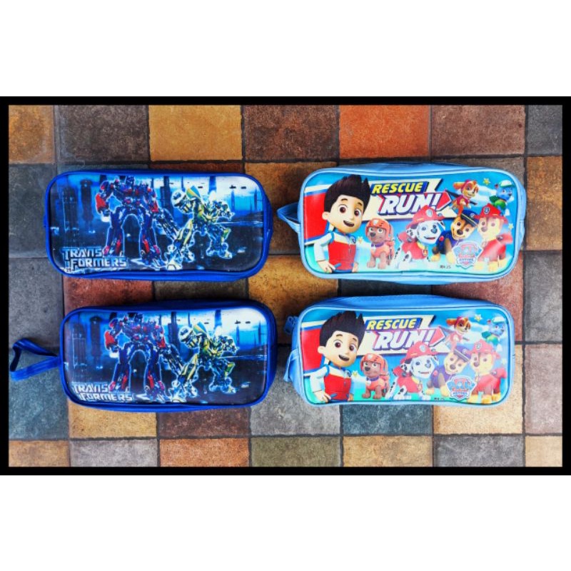 TEMPAT PENSIL PAW PATROL DAN TRANSFORMENS DAN DORAEMON