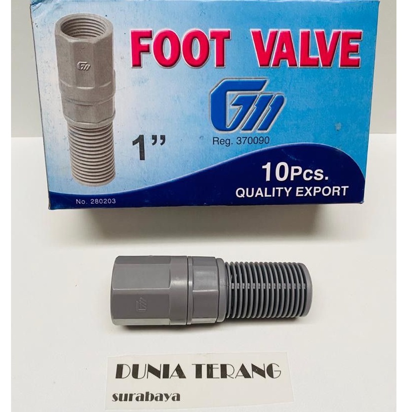 Foot Valve Plastik 1&quot; GM Abu Saringan bisa lepas - Foot Klep Pvc GM 1 in - Tusen Klep Per QUALITY EXPORT - Tusen Plastik