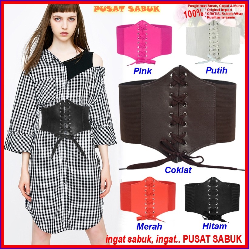 Sabuk Wanita Obi Karet Women Belt Ikat Pinggang Fashion Gesper Cewek Korea Oby Besar Jumbo Big size