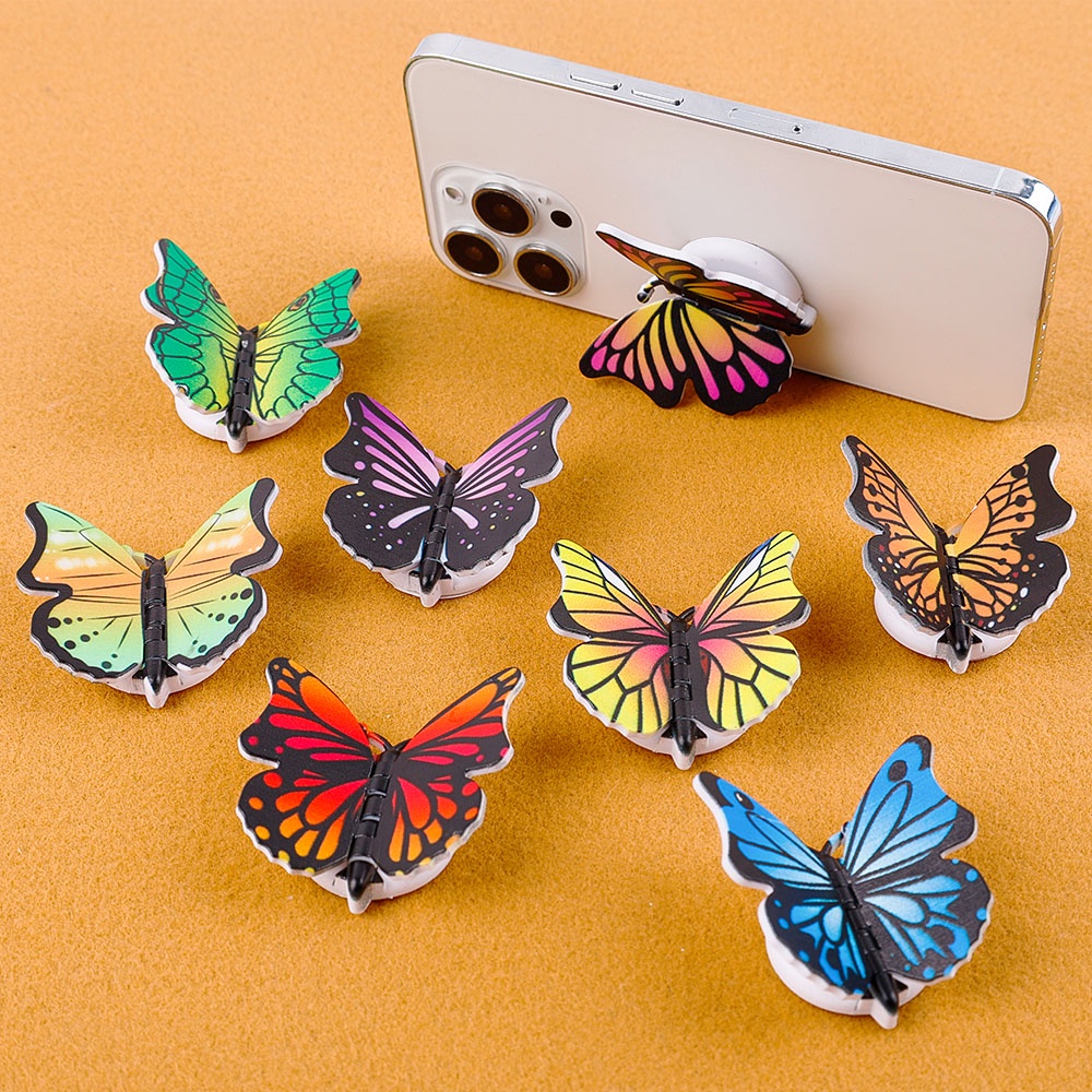 Stand Holder Braket Portabel Model Butterfly Lipat Dapat Disesuaikan Untuk iPad Android Smartphone