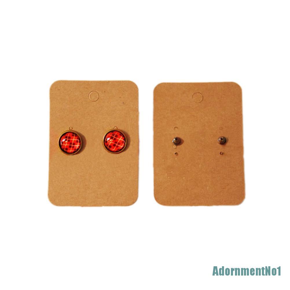 (AdornmentNo1) 100pcs / Set Kartu Display Anting Tusuk Bahan Kertas Kraft Untuk Profesional