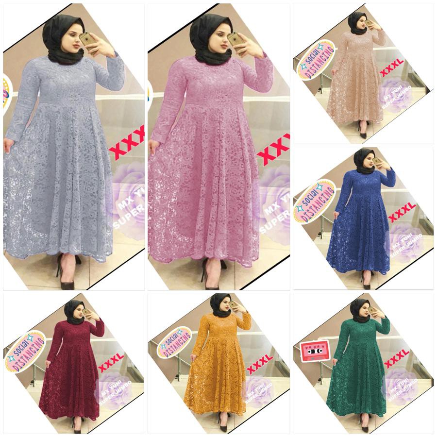 (JAMIN REALPICT) GAMIS YUNI SUPER JUMBO XXXL BUSUI BIGSIZE MAXI DRESS MUSLIM BRUKAT TULANG TIMBUL