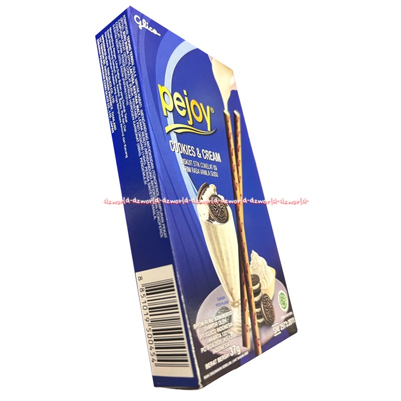 Pejoy Cookies &amp; Cream Biskuit Stik Cokelat Isi 37gr Glico Pejoi Krim Rasa Vanila Susu Vanilla Biscuits Sticks Stick Biskuit Lurus Pejjoy Putih