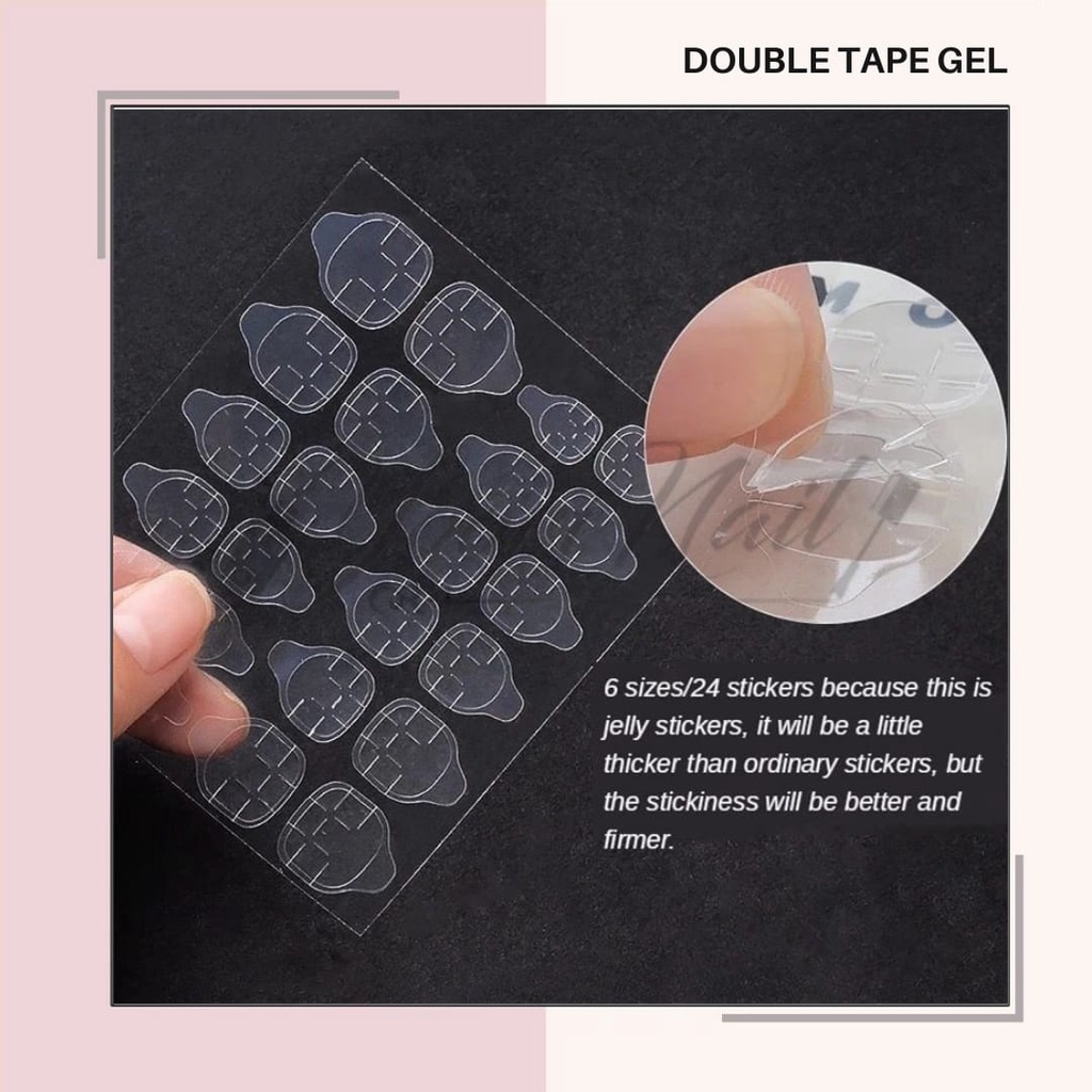 Double tape gel fake nails doubletape kuku palsu lem kuku nail gel glue murah