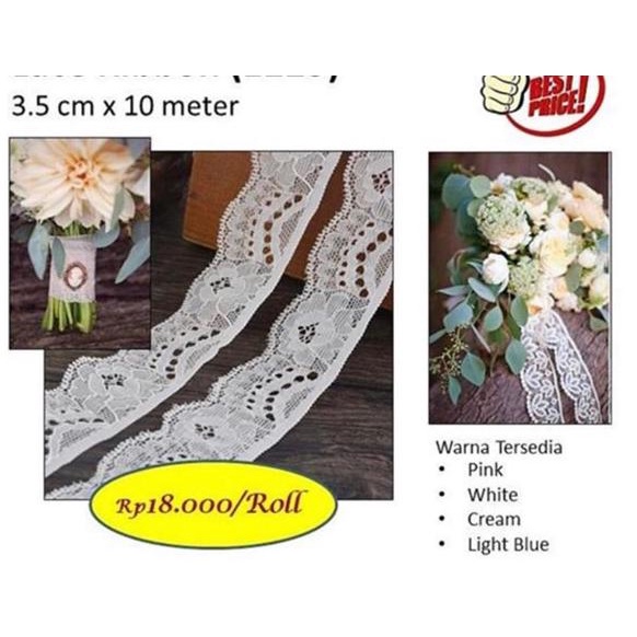 

Limited - Pita renda lace ribbon 1223 pita handbouquet pengantin barang florist ホ