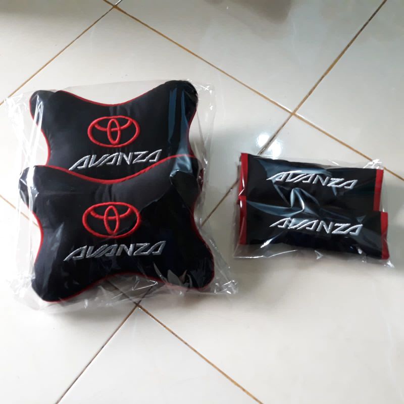 toyota avanza aksesoris interior mobil avanza bantal headrest & seatbelt