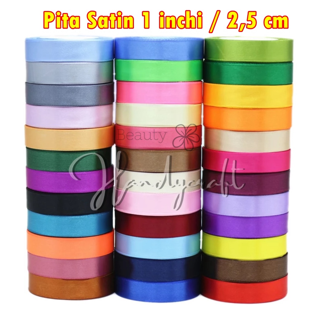 Pita Satin 1 inch Roll Pita Satin 2.5 cm per roll Pita Hampers Pita Buket Bunga