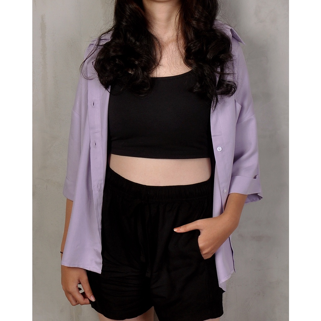 

FALISHA / RAYON SHIRT / KEMEJA OVERSIZE / LILAC / TWOUCH.ID