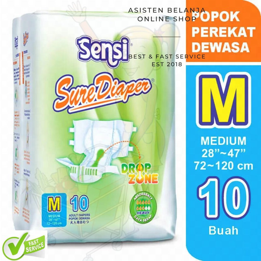 Sensi Sure Diaper Size S M L Xl Popok Dewasa Adult Diapers Perekat Shopee Indonesia