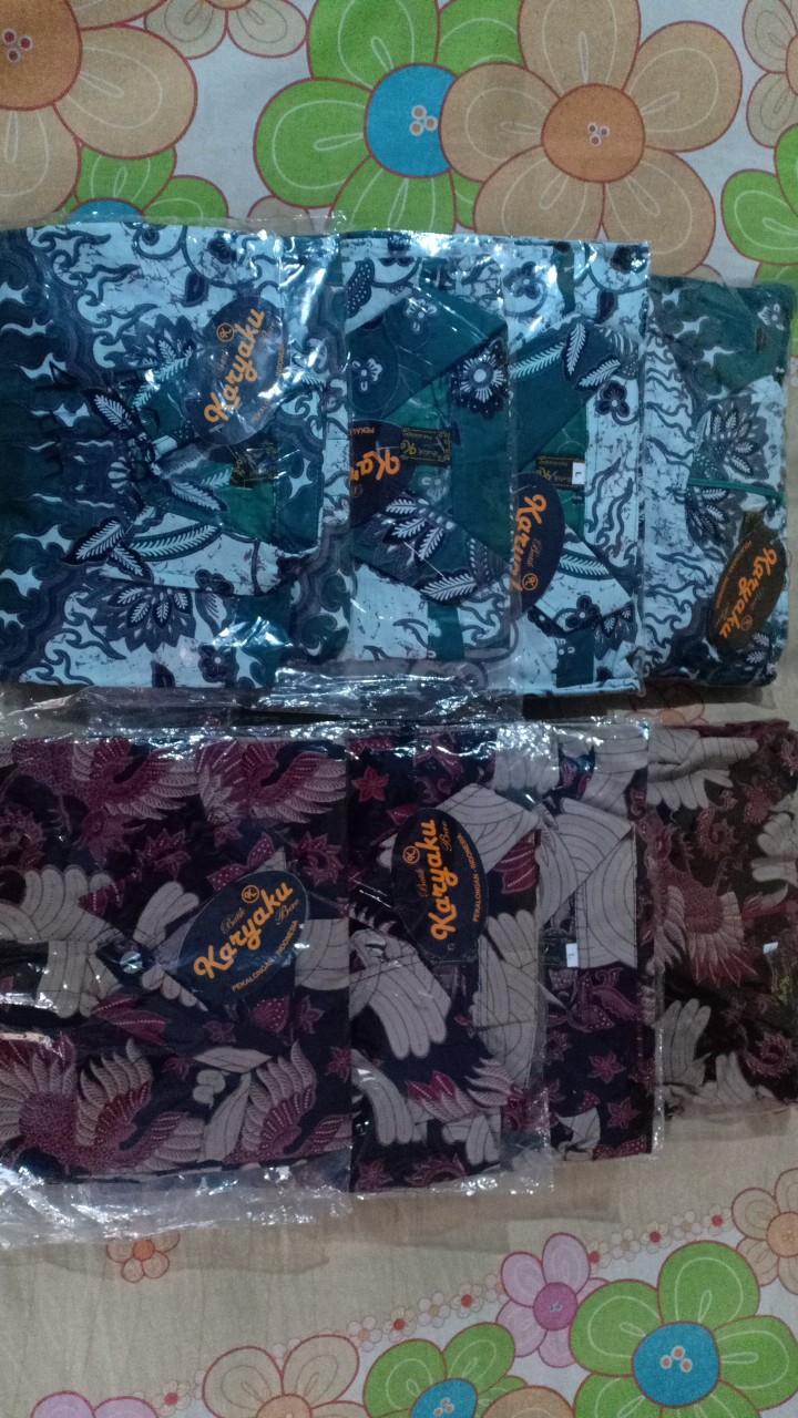 Baju Batik Couple Gamis Muslim Gaun Pakaian Wanita Gaun Perempuan Fashion Cewek Cewe Pekalongan A3