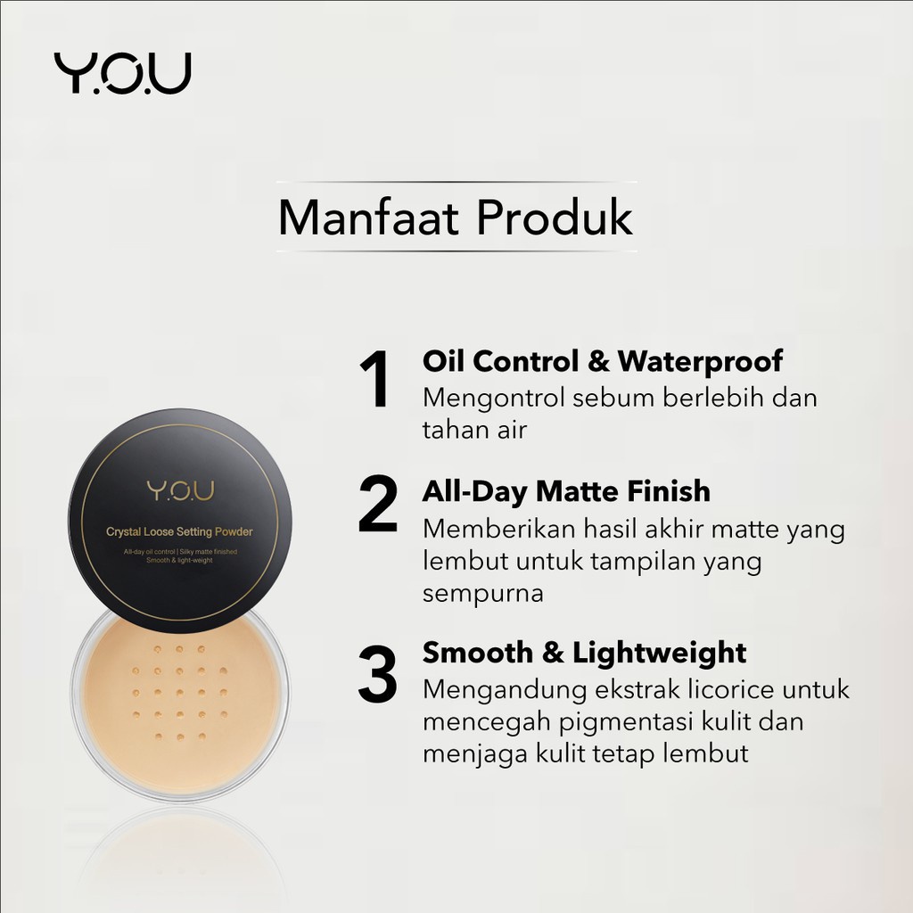 YOU Basic Collection Crystal Loose Setting powder [ Oil Control &amp; Waterproof]