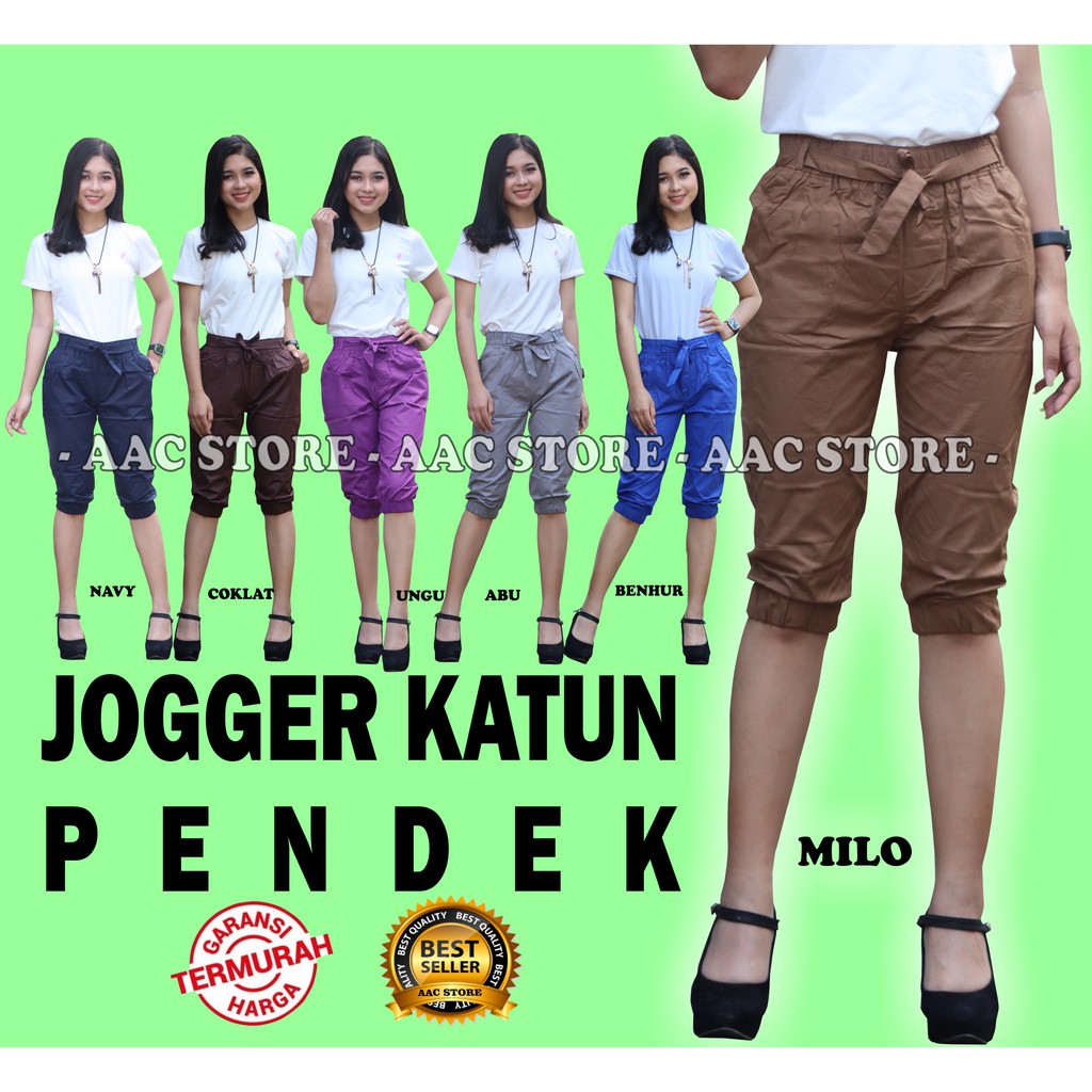 Jogger Pendek, Celana Jogger Pendek Katun Stretch