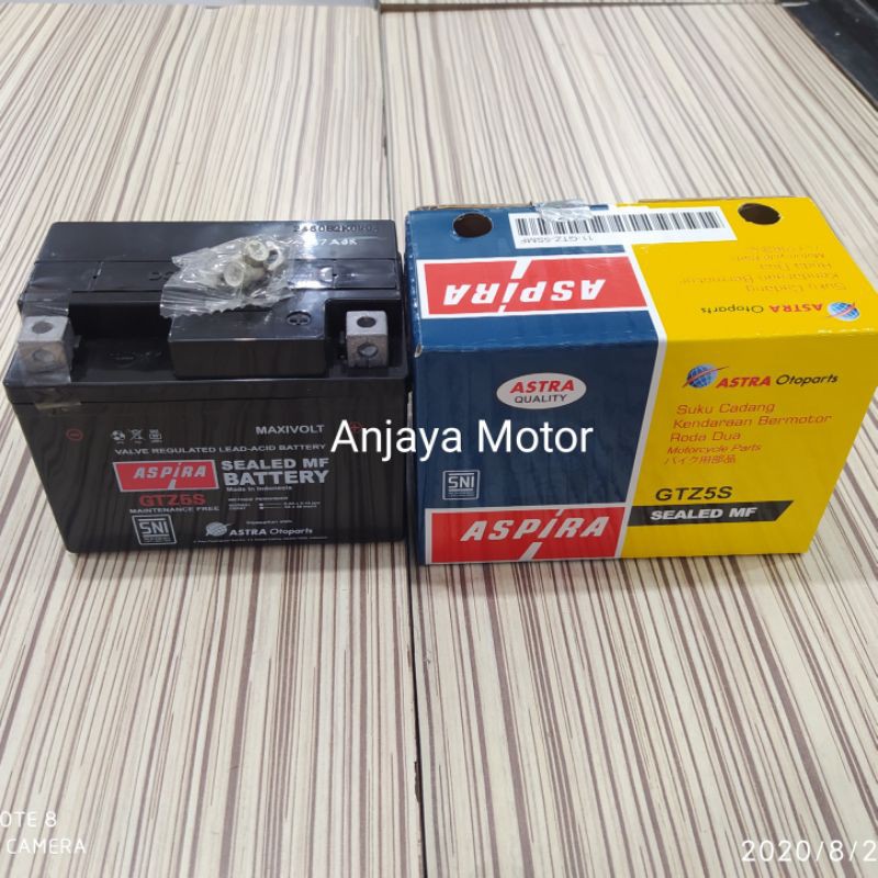 Accu aki Beat Vario 110, Mio J, Vixion GTZ5S original ASPIRA ASTRA