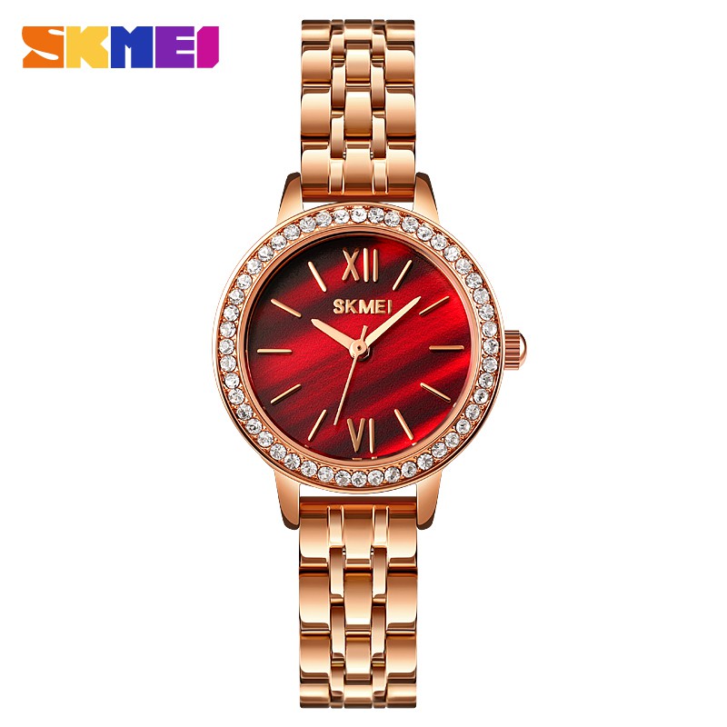 Jam Tangan Wanita SKMEI 1711 Stainless Steel Women's Watches Ladies Quartz Clock Anti Air