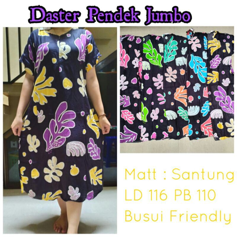 baju tidur/dress/daster pendek jumbo/ daster busui motif