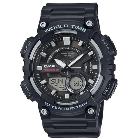 Casio Original AEQ-110W-1A / AEQ110W-1A Jam Tangan Pria - Digital - Karet - Hitam