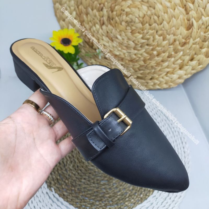 Flatshoes wanita anti slip - sepatu mules - sandal flat premium sol karet PD374