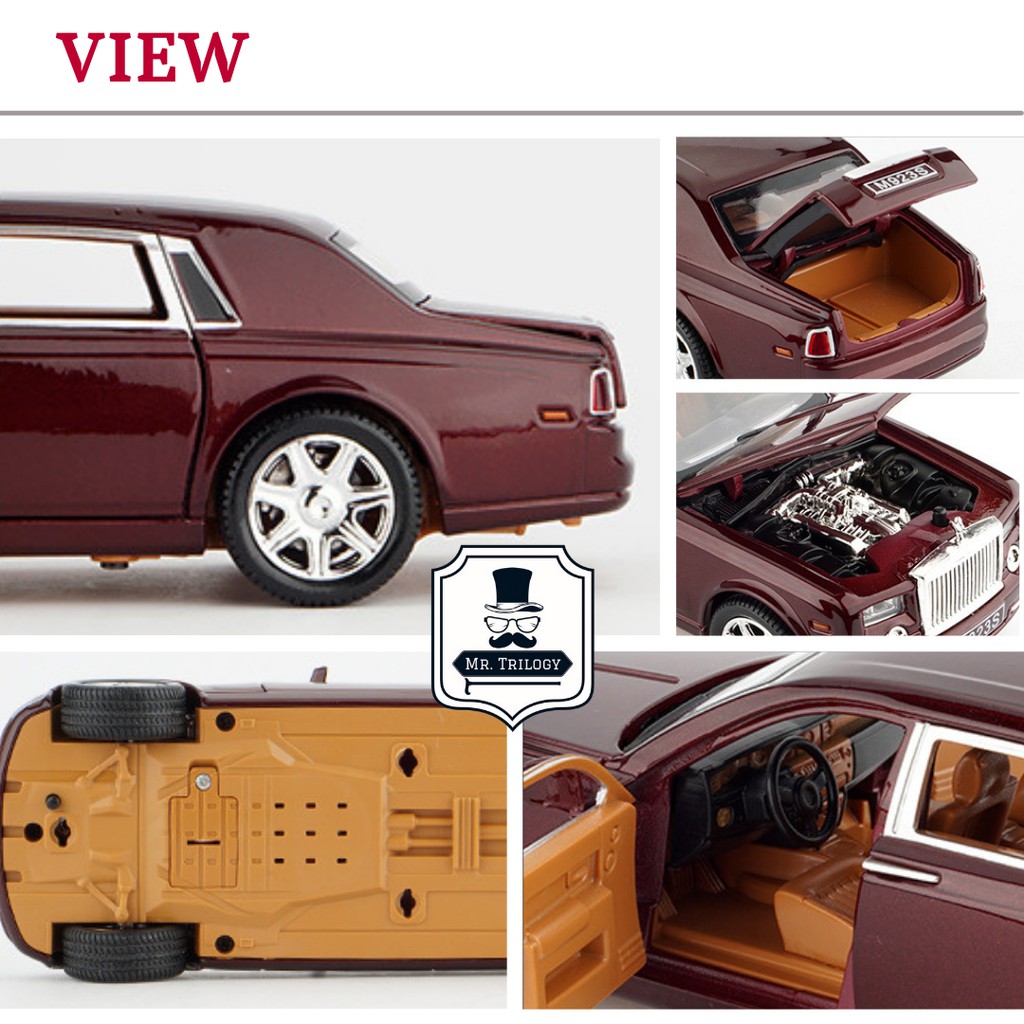 Diecast mobil/ miniatur mobil Rolls Royce Phantom 1:24, kado mainan anak keren Roll-Royce Rolls-Royces rolls-royce RR