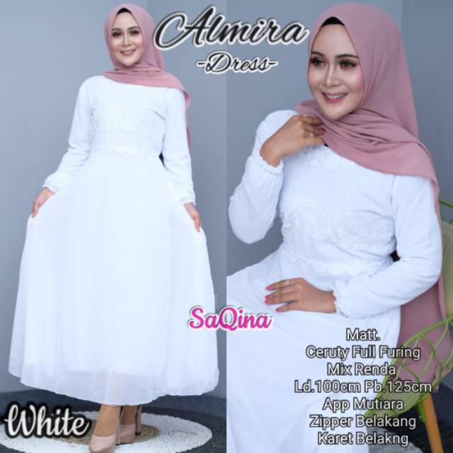 Alima dress baju gamis wanita full furing