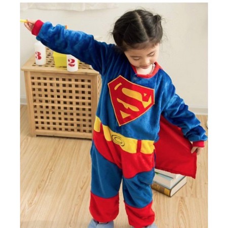 KOSTUM PIYAMA ONESIE KIGURUMI KID HERO SUPERMAN SPIDERMAN HELLOKITTY DORAEMON PINK PANTHER